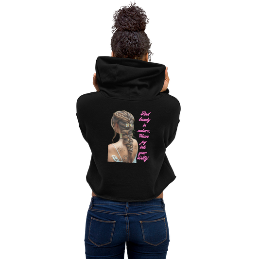 Women's Cropped Hoodie | Bella + Canvas |  Dropped shoulder cut